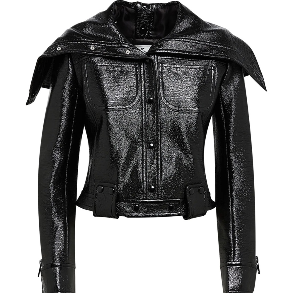Courrèges Oversize Collar Vinyl Jacket